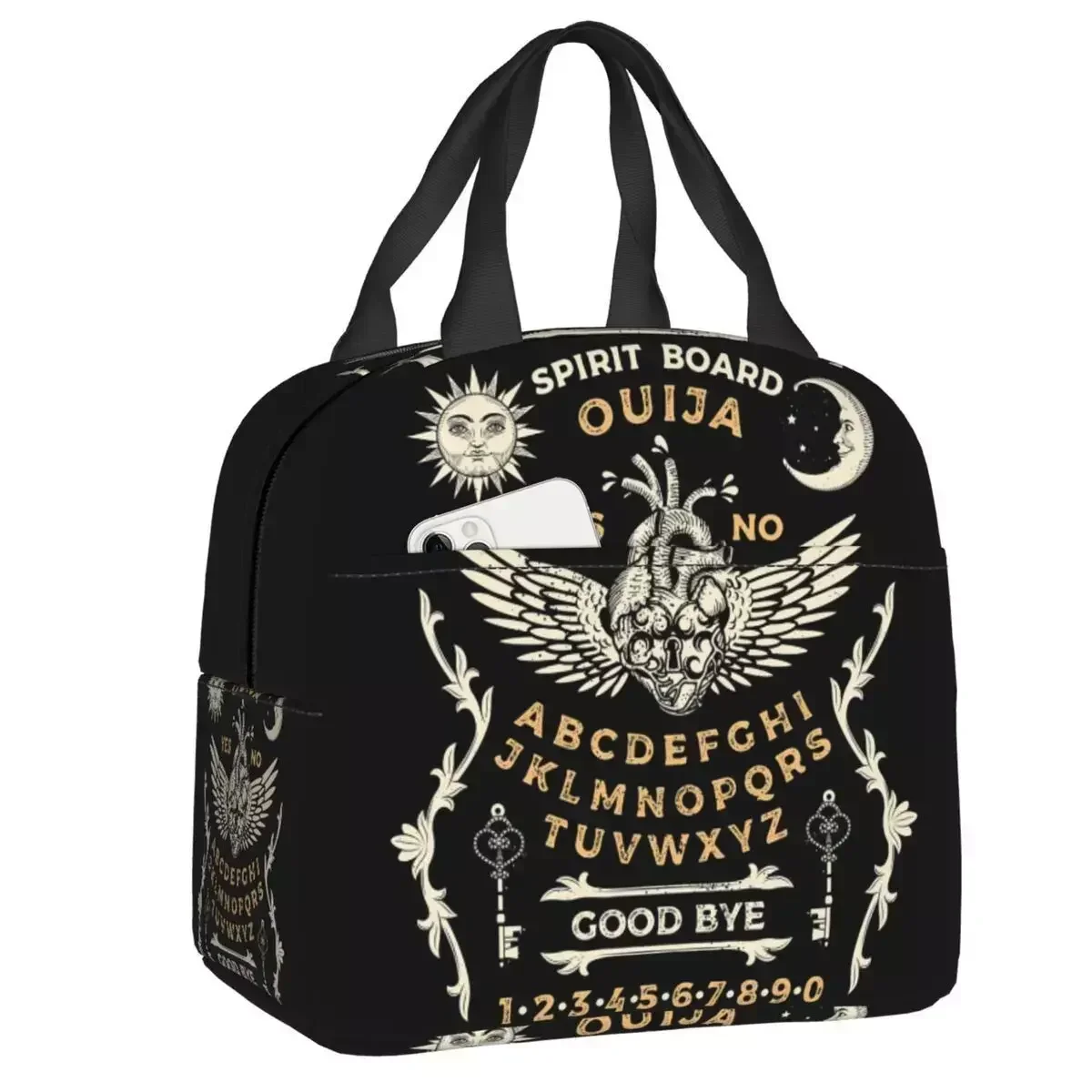 

2024 New Ouija Board With Lock Heart Insulated Lunch Bag For Occultism Witchcraft Cooler Thermal Lunch Tote Kids School Children