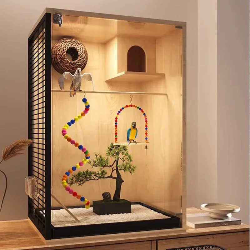 Parrot Mini Cage With Temperatures Toys