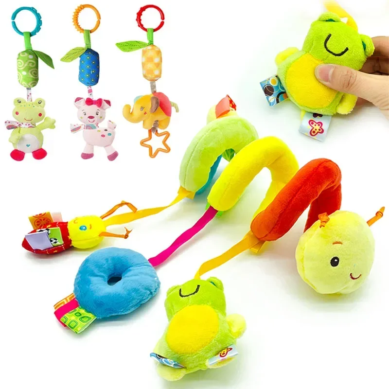 

Детские мягкие погремушки, игрушки, плюшевые детские пищащие ручные колокольчики, мобильные Мультяшные погремушки для детской коляски