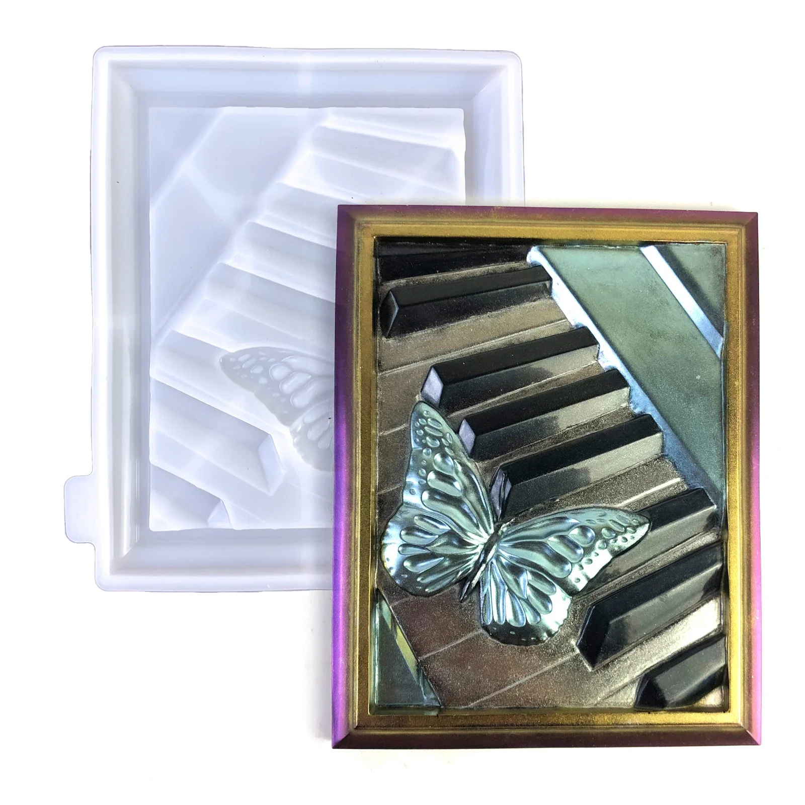 

Ins ветер настенная силиконовая форма «сделай сам» резиновая Настенная Наклейка украшение половинная трехмерная квадратная форма пианино бабочка резиновые формы