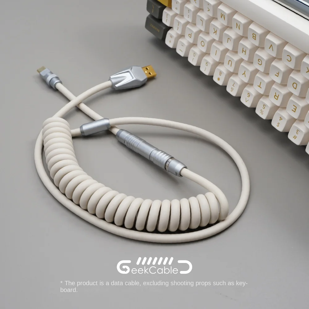 

Точечный Лидер продаж GeekCable ручная механическая клавиатура кабель для передачи данных супер эластичный резиновый Ретро Белый
