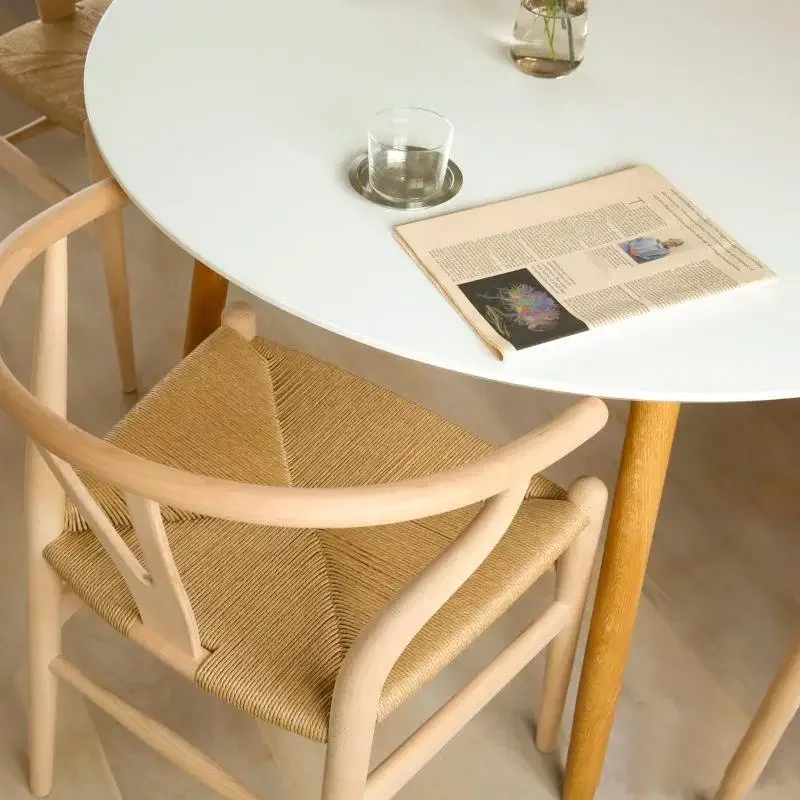 Chair Solid Wood Nordic Simple Modern Dining Chair Leisure Armback Domestic Wooden Chinese Rattan Book