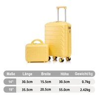 Ensemble de valises HOUSE SPOLE ABS avec serrure à combinaison et roulettes pivotantes à 360 degrés, avec trousse de toilette 4