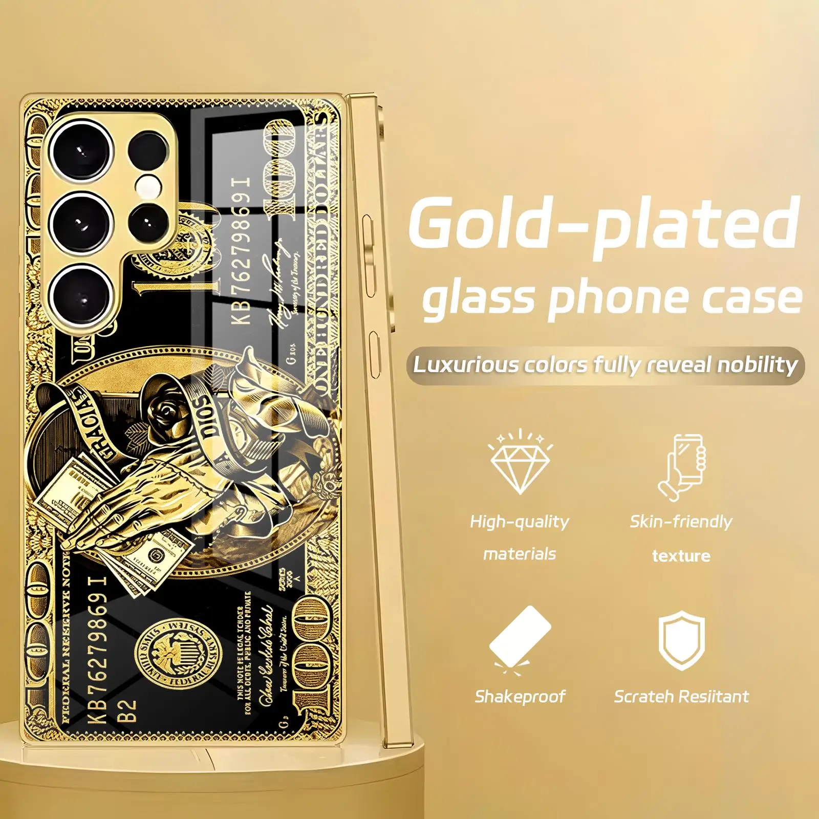 Luxurious Metallic Electroplated Glass Phone Case