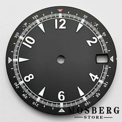 Green Luminous Watch Dial with Date Window - Black/Blue (Black 1)