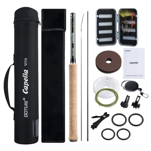 Goture Portable 12FT 3.6M Telescopic Fly Fishing Rod Kit With Carry Tube  Bag Cork Carbon Tenkara Rod For Stream Lake Fishing - AliExpress