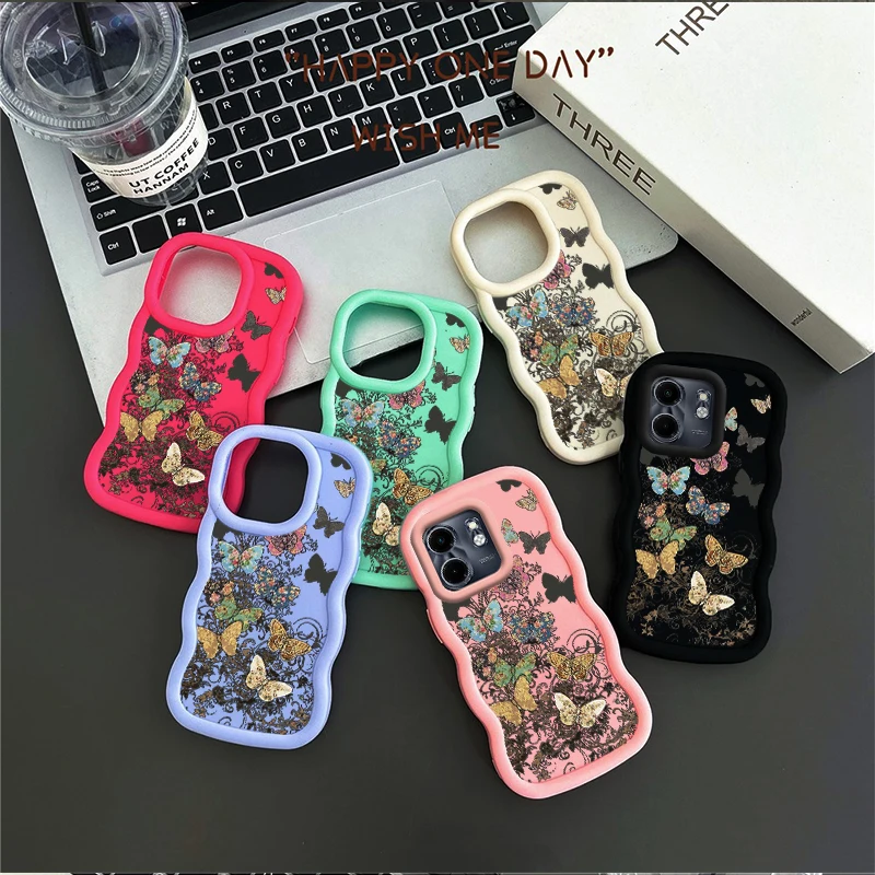 Smart 9 Flying Butterfly Wavy Silicone Phone Case Cover