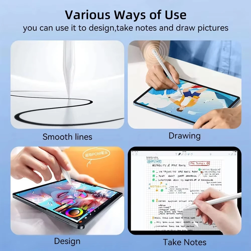 Advanced Stylus Pen with Palm Rejection and Power Display