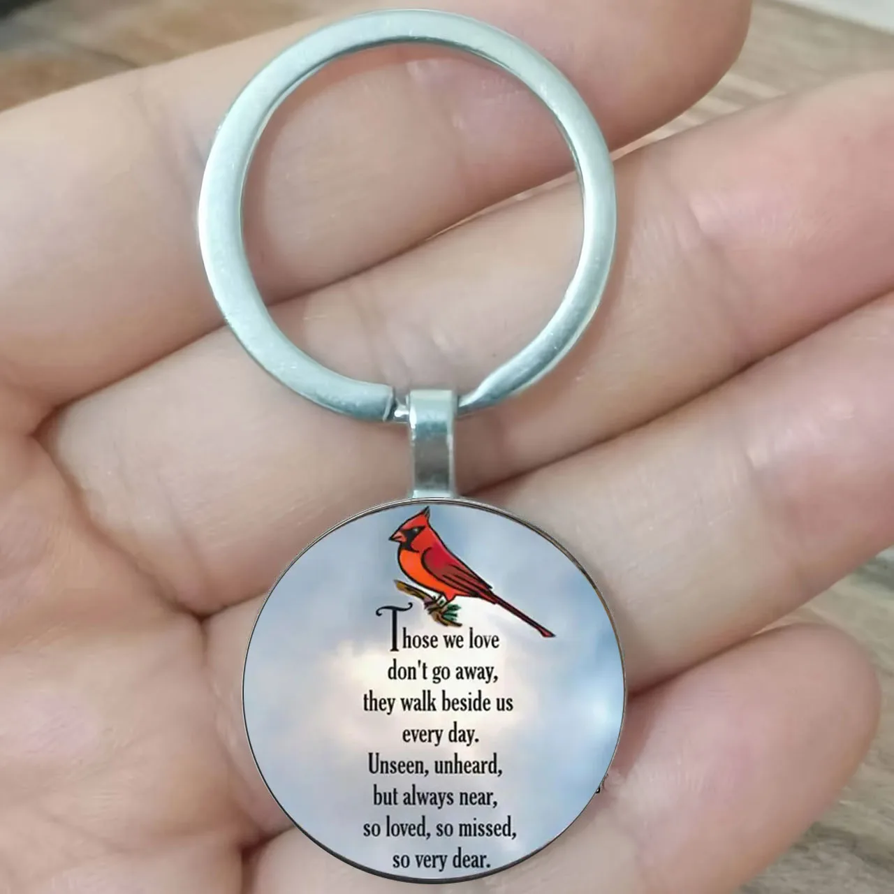 Gli Amanti Amano Il Portachiavi Con Gemma Del Tempo Del Passero Rosso