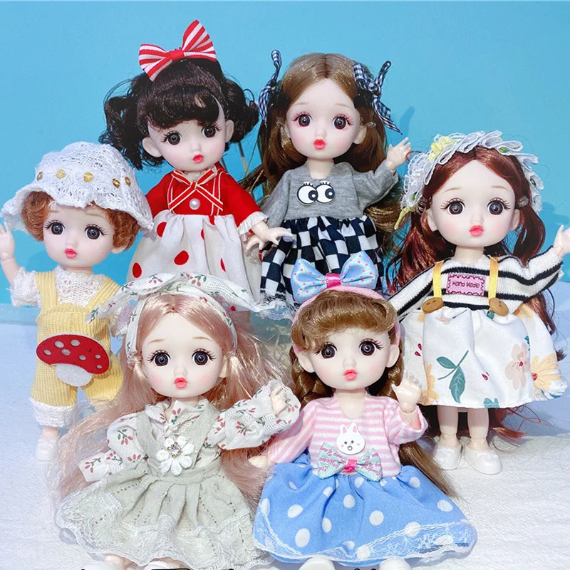 Cute 17cm Doll Princess Doll Dress Up Girl Child Little Loli Doll Toy Girls Birthday Gift Bjd Doll Lol Dolls