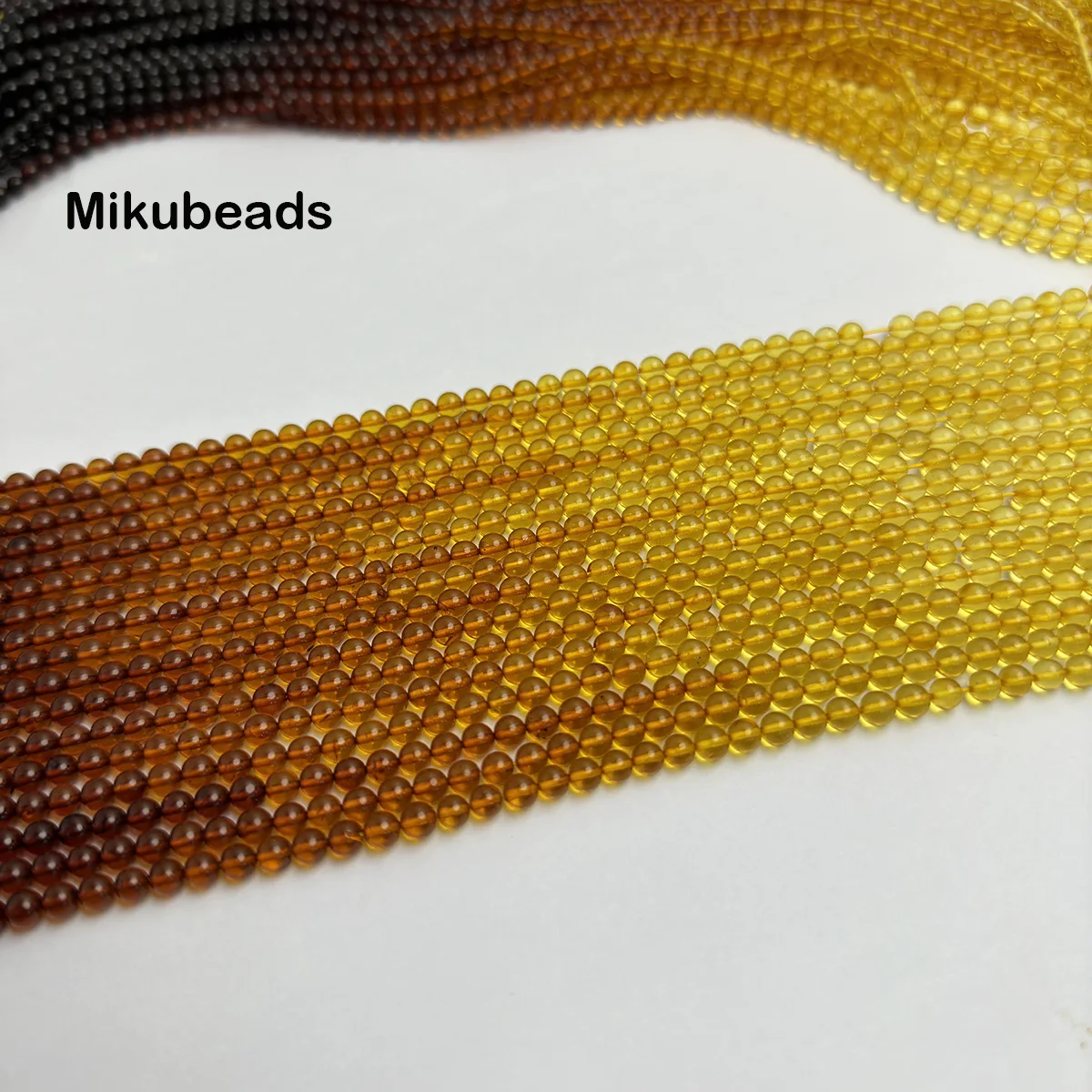 Wholesale Natural 4mm Baltic Sea Amber Smooth Round Loose Beads For Making Jewelry DIY Necklace Bracelet Accessories 4
