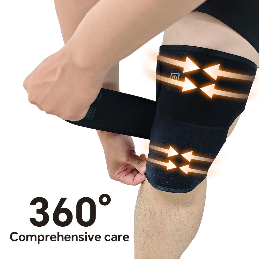 Electric Heated Knee Brace with 3 Heat Levels, Adjustable Knee Heating Pad for Knee & Elbow Relief, Knee Wrap for Men and Women
