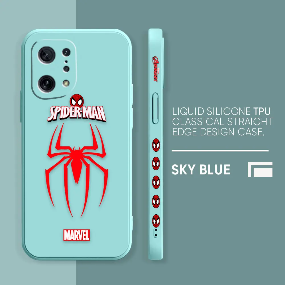 thumbnail image 1 of Case For OPPO FIND X6 X3 REALME X7 X50 RENO 2 4Z 4 6 Lite 5Z 5F 4G 5G PRO Liquid Silicone Case Marvel's Spider-Man Spider Face, 1 of 5