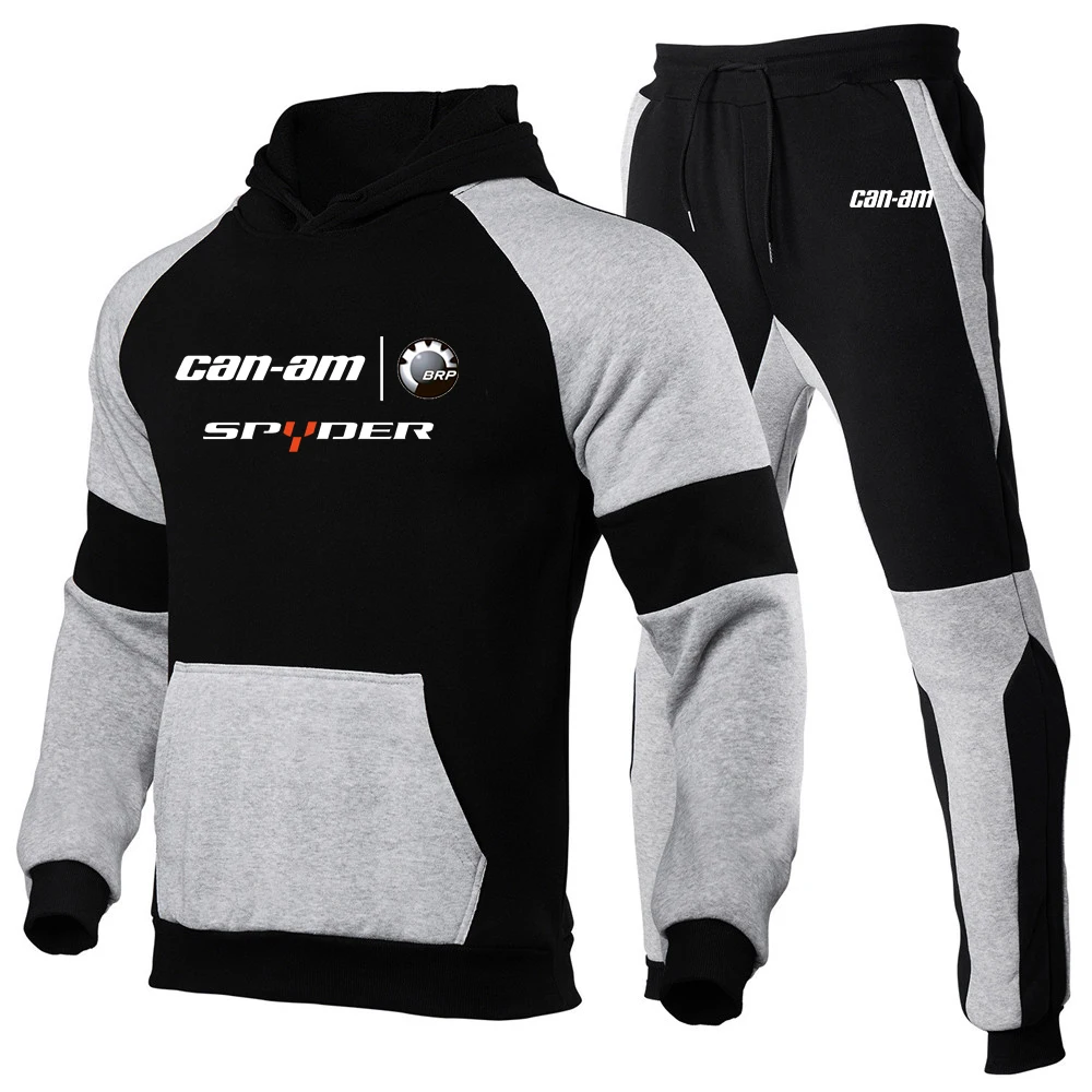 2023 Men New Can Am Team Spyder Motorcycles Hooded Tracksuits Autumn and Winter Pullover + Trousers Clothing Sport Hoodies Suit 4