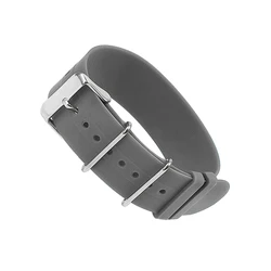 Premium Silicone Sport Watch Strap - Soft and Comfortable Wristband, Waterproof and Durable - 22mm (Grey)