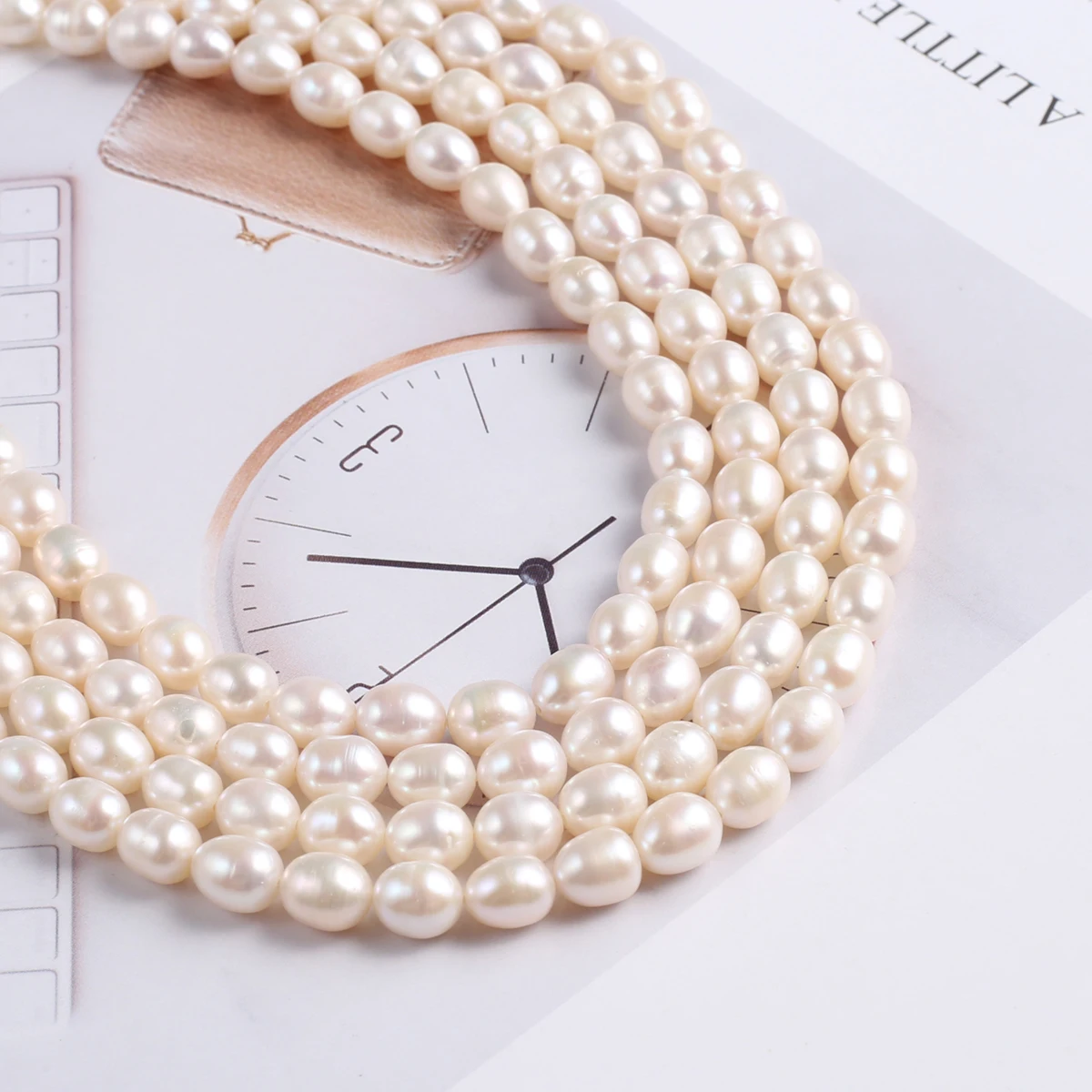 Natural Freshwater Polished Pearl Beads 7-8mm Loose Pearl Bead for Jewelry Making Diy Women Elegant Necklace Bracelet Crafts