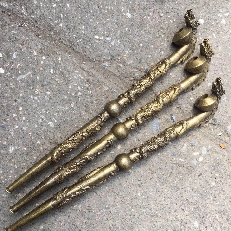 

Seiko латунь два дракона играют с бусинами, большой дымовой стержень, кран из чистой меди, дымовой пистолет, Panlong девять Небесный дымовой стержень,