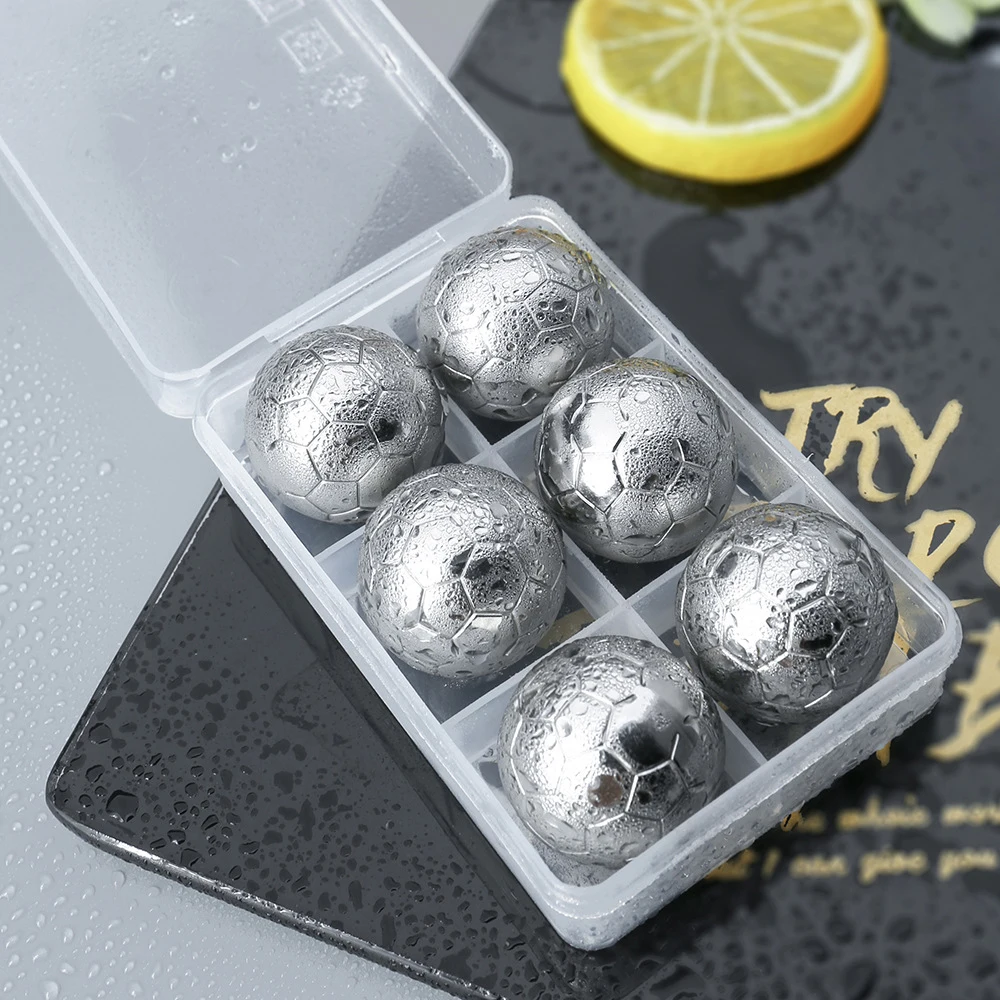 Food Grade Stones For Wine Beer 304Stainless Steel Ice Cubes Reusable Chilling Ice Hockey Home Bar Kitchen Supplies