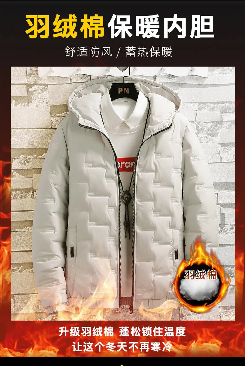 Description Picture 3 of item2024 Oversized WINTER Puffer Jacket Men Pleated Solid Padded Windproof Snow Jacket Homme Outdoor Warm Coats Men Clothing