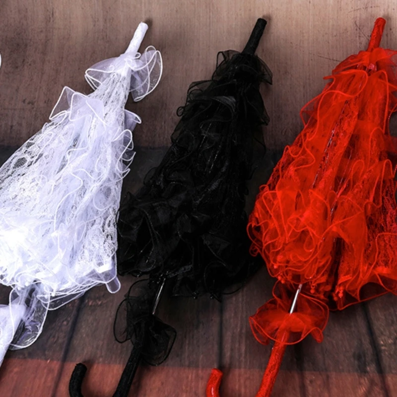 Lace Parasol Elegant Lace Umbrellas for Outdoor Party Photo Props