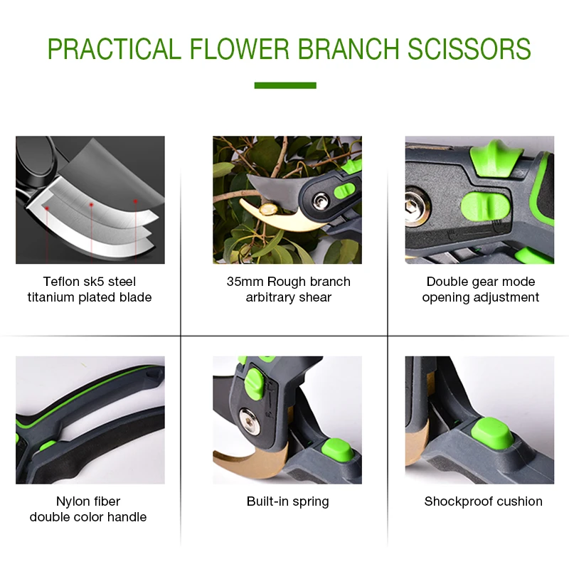 Pruning Shears Garden Stainless Steel Pruning Tools Scissors Cutter Fruit Picking Weed Home Potted Branches Pruner