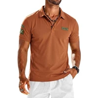 Chemises polo à manches courtes d'été, t-shirts respirants brodés pour hommes, hauts légers à boutons unis pour la gym, chemises de luxe pour hommes 3