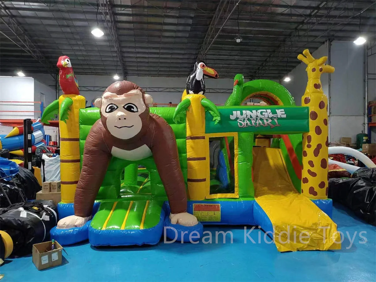 

5.5MX5M Gorilla Park Inflatable Combo Jumping Castle With Slide For Kids Birthday Gorilla Bounce House Mutifunctional