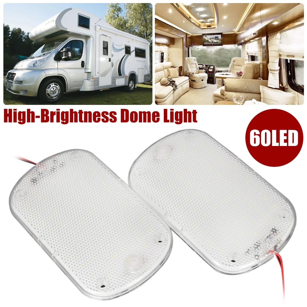 

2023 12V-85V Car Interior Light With 60 Bright LED Lamp Beads Dome Light Auto Interior Night Reading Ceiling Light For RV Truck