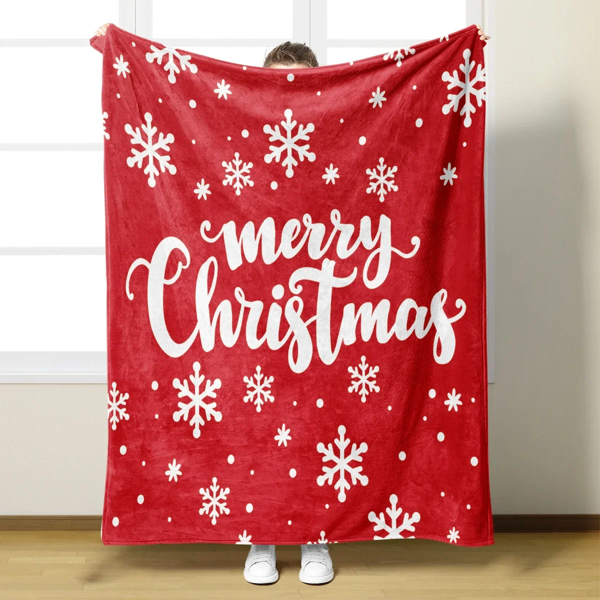 Christmas Flannel Winter Blanket Warm Comfortable Universal Knee Blanket Cover Multifunctional Decorative Blankets Decor Home