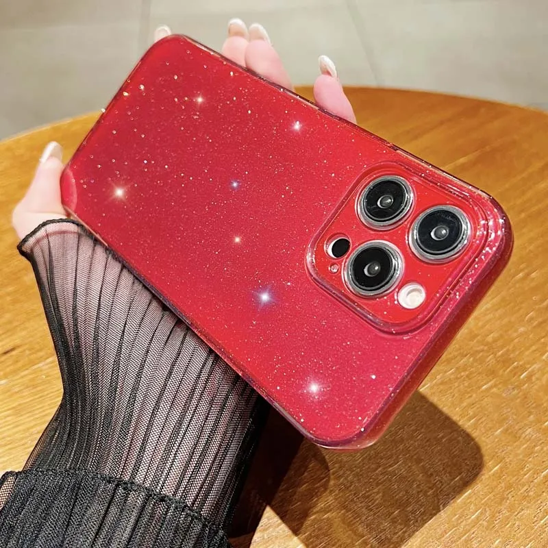 Luxurious Glitter Neon Fluorescence Silicone Phone Cover