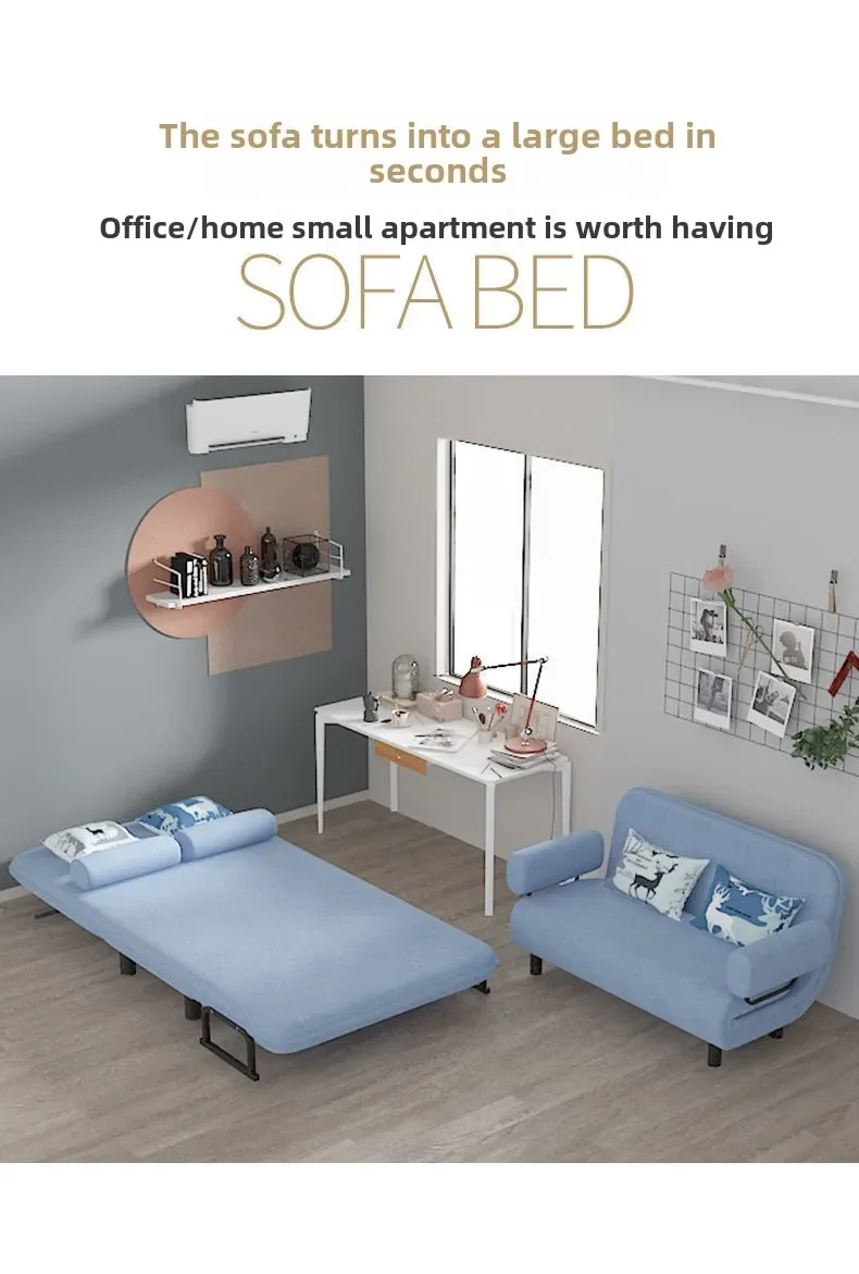 Folding Sofa Bed Dual-purpose Leisure Internet Celebrity Nap Simple Small Apartment Multi-functional Simple Bed Sofa Foldable