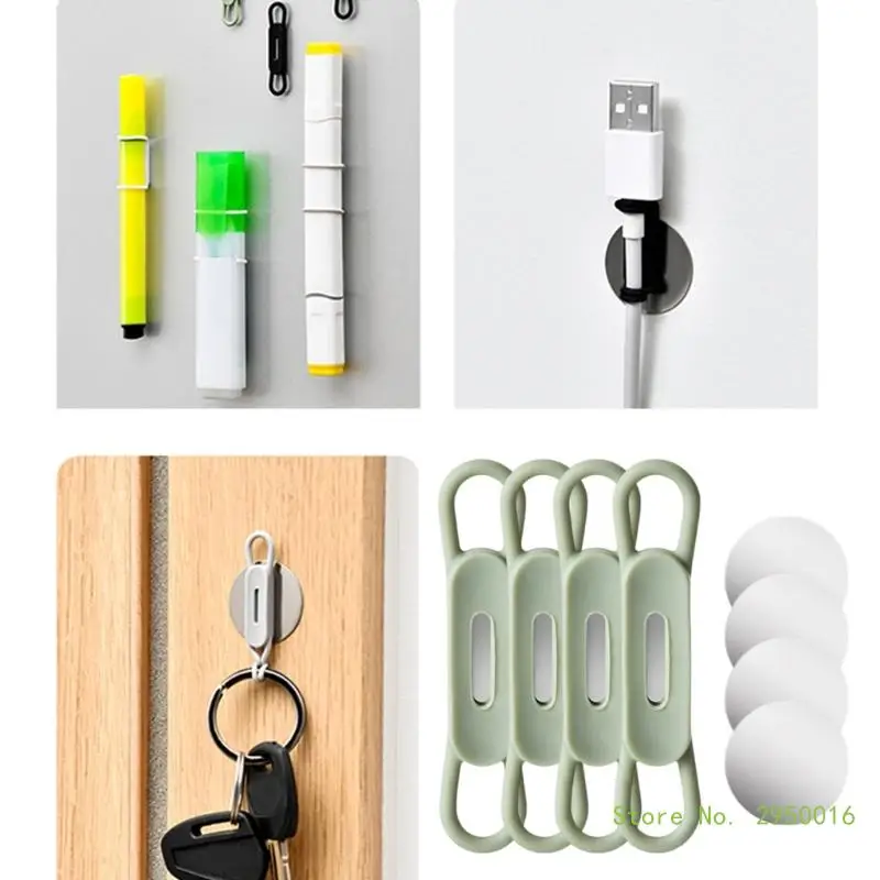 4Pcs Pen Holder Marker Holder Silicones Pen for Desk Fridges Whiteboards Clipboard Lockers