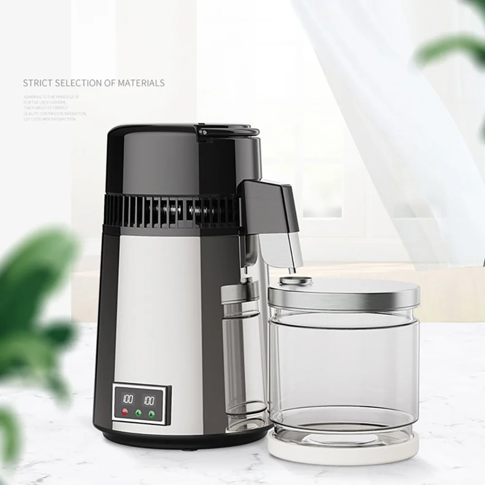 4L Pure Water Distiller Dental Distilled Water Machine Filter Stainless Steel 750W Electric Distillation Purifier Jug 110V 220V