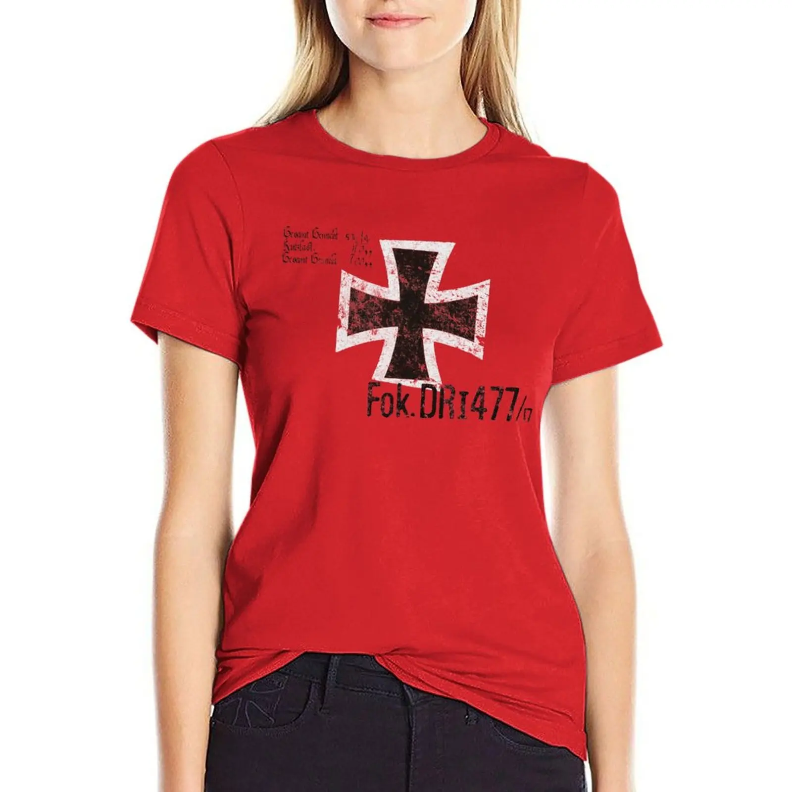 

Red Baron's Fokker DR.1 Triplane Vintage Insignia WW1 T-shirt Female clothing vintage clothes T-shirt Women