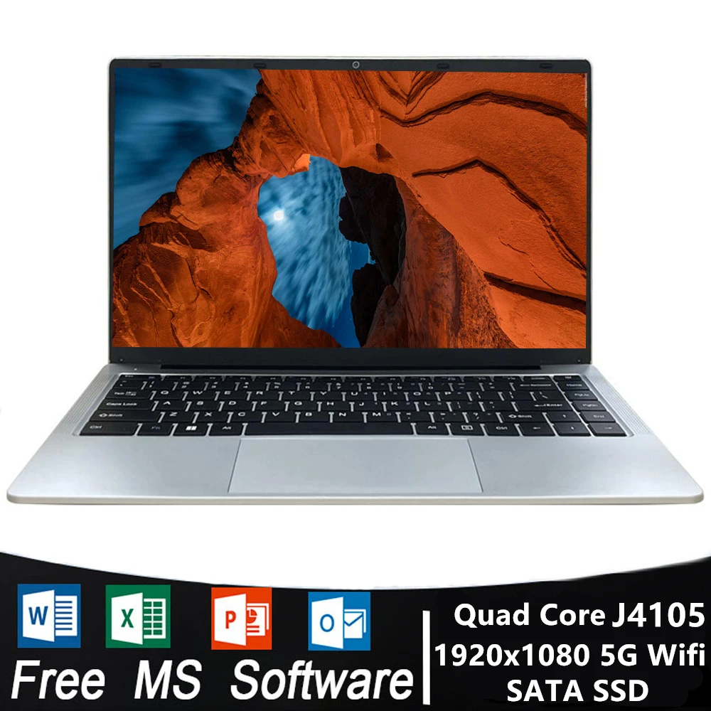 Intel lapto J4105 14.1 Inch RAM 8GB ROM 128G 256G 512GB SSD Windows 10 Cheap Student Laptop Intel Laptop Computer Win 10 Pro