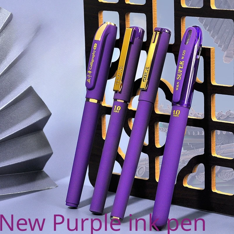 1pc/3pcs Purple Ink Gel Pens,, 0.7mm, Large Capacity Refill, Office Supplies Back To Sochool Stationery,for Writing Cute Pen