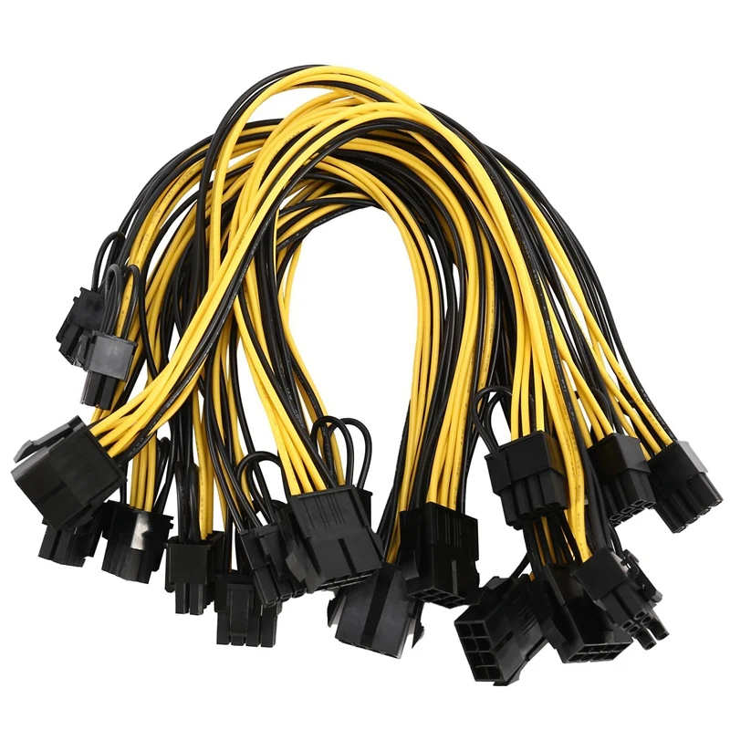 

6 шт., сплиттер Pcie, 30 см, 8-контактный, 8-контактный, Pcie 8-контактный (6 + 2) Графическая карта, PCI Express адаптер питания, графический процессор, VGA кабель для майнинга
