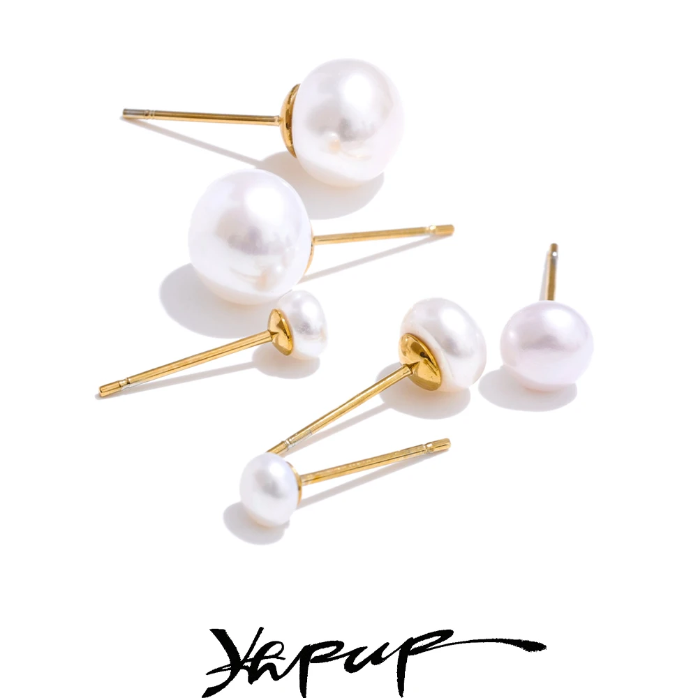 Yhpup Stud Earrings Size 5/6/8mm for Ladies