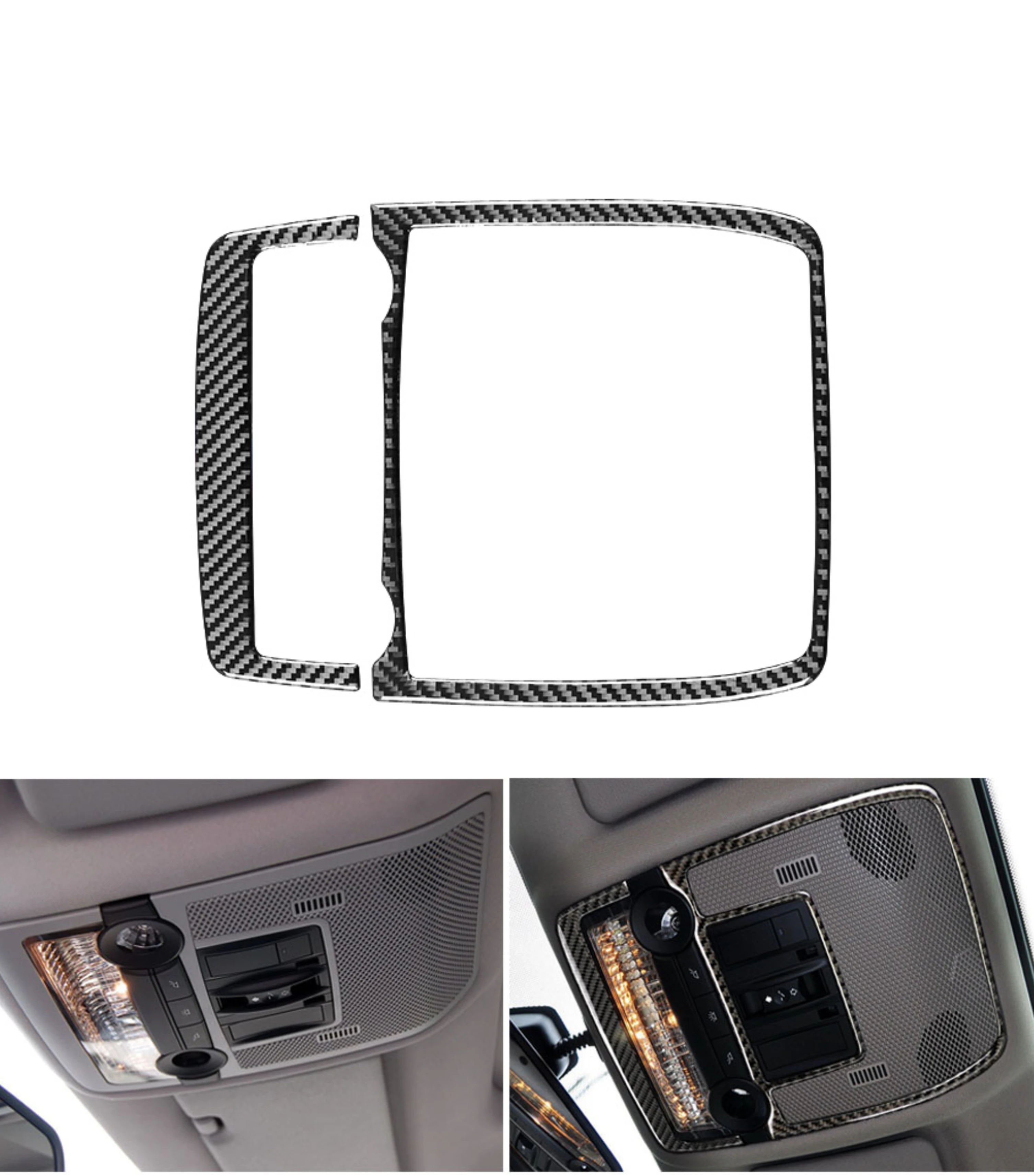 

For BMW X5 E70 X6 E71 2007-2014 Car Front Reading Light Cover Trim Sticker Carbon Fiber Decal Decoration Interior Accessories