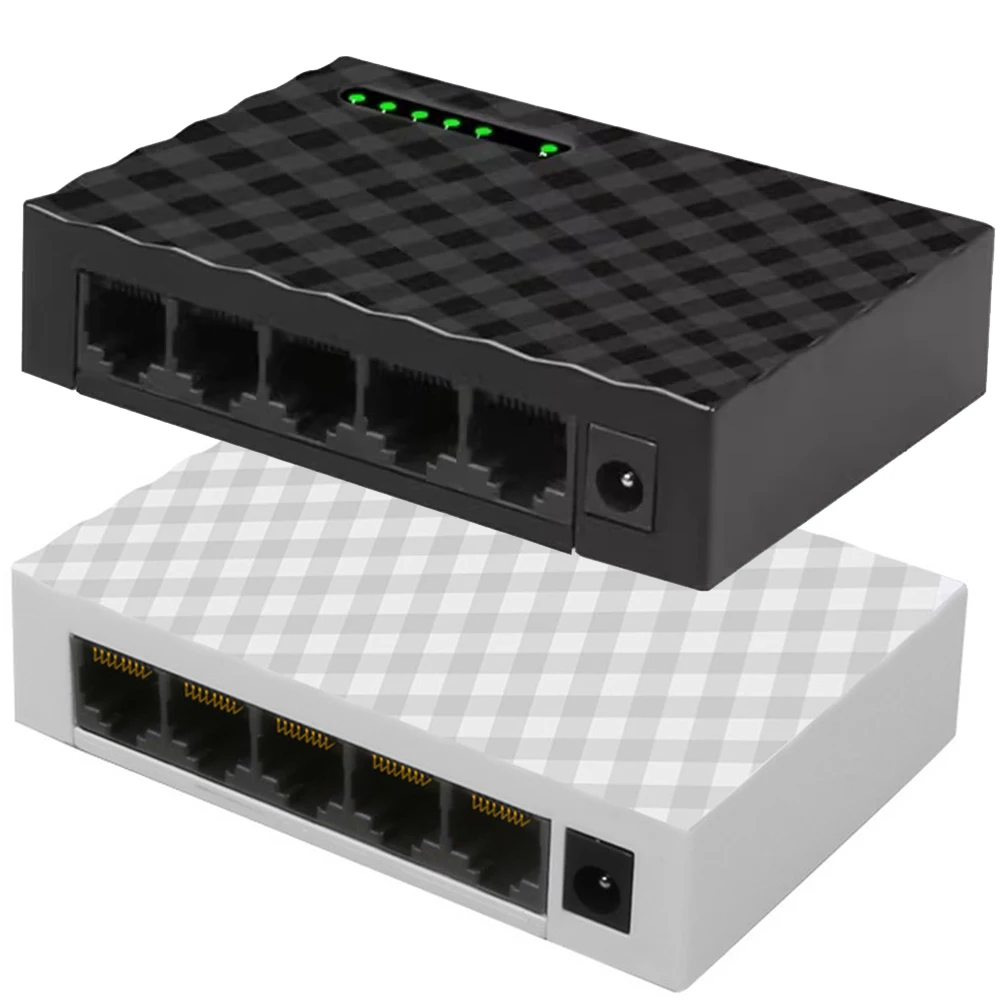 5 Port thernet Switch 10/100/1000Mbps Fast LAN Hub Mini Fast Gigabit Network Switch LAN Hub Internet Splitter for Home Monitor