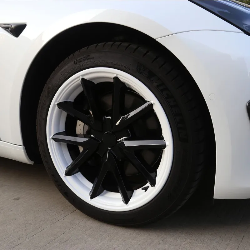 18Inch Wheel Caps 4PCS For Tesla Model 3-Hub Cap Performance Replacement Full Rim Cover Hubcap Decorative Accessories wheel hub covers wheel hub caps