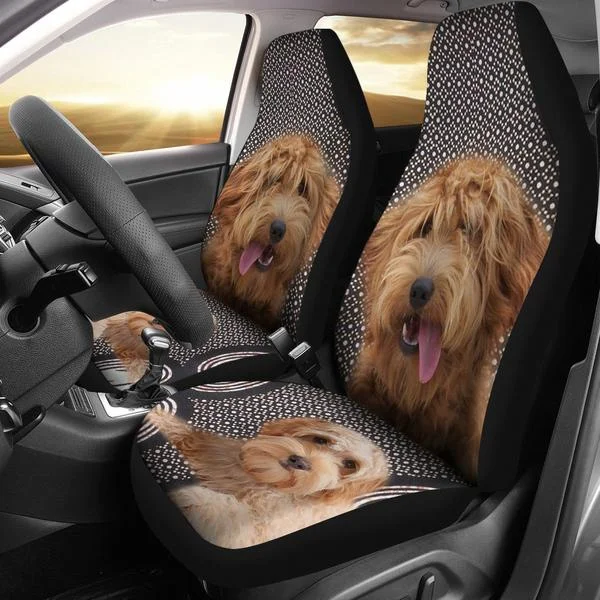 

2pcs Goldendoodle Dog Print Car Seat Covers