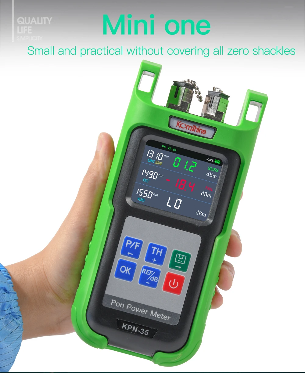 KomShine KPN-35 PON Power Meter 1310nm/1490nm/1550nm. 10mw VFL Built in KFI-40V Fiber Identifier Fiber Detector