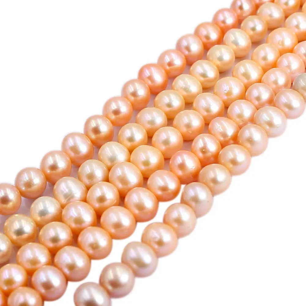 

8-9mm Round White Pink Purple Freshwater Pearl Jewelry Making Beads Strand 14"