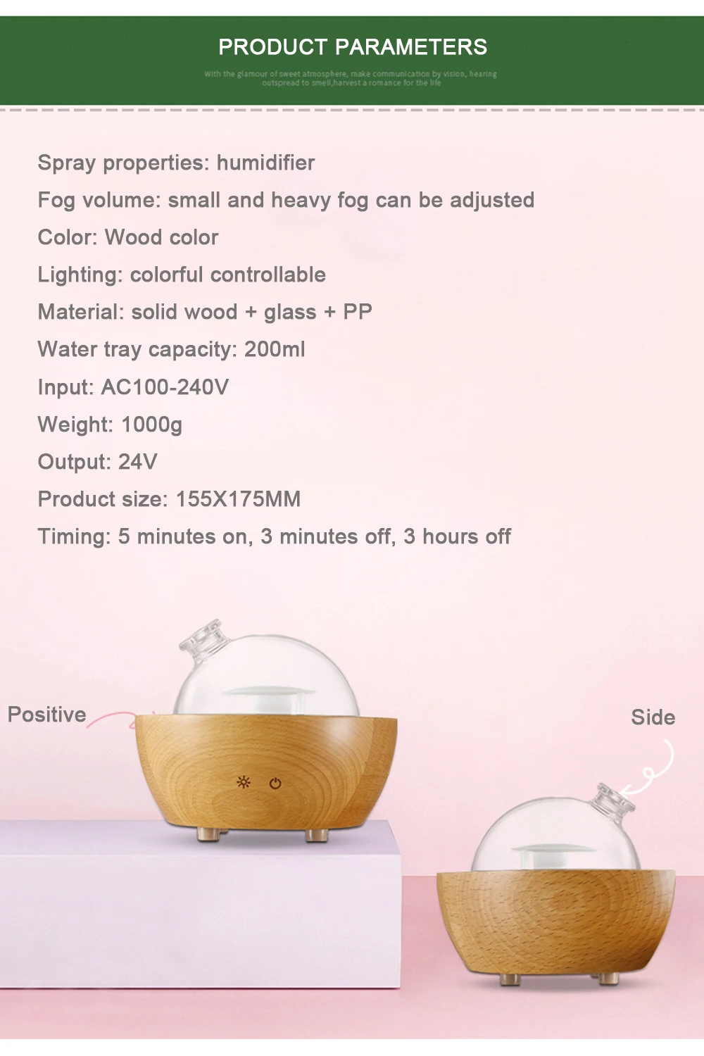 Aroma Diffuser With Essential Oil Atomiser And 7 Colour Lights_voghion.com
