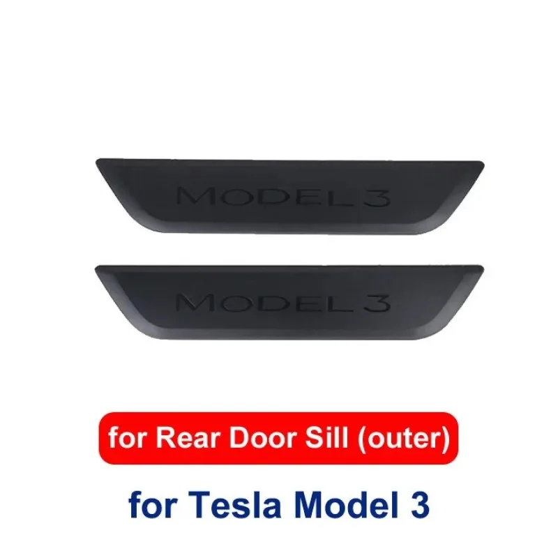 Front Rear Door Sill Protector Tesla Model 3 Guard Anti-Scratch Cover Model3 TPE Protection Interior Accessories door sill sticker door sill plate