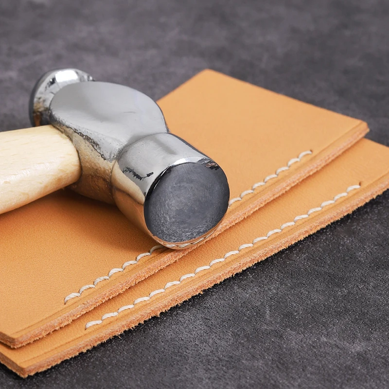 DIY Leather Carving Hammer with Wood Handle, Metal Head Mallet, Hand Tool for Punch, Leather Craft