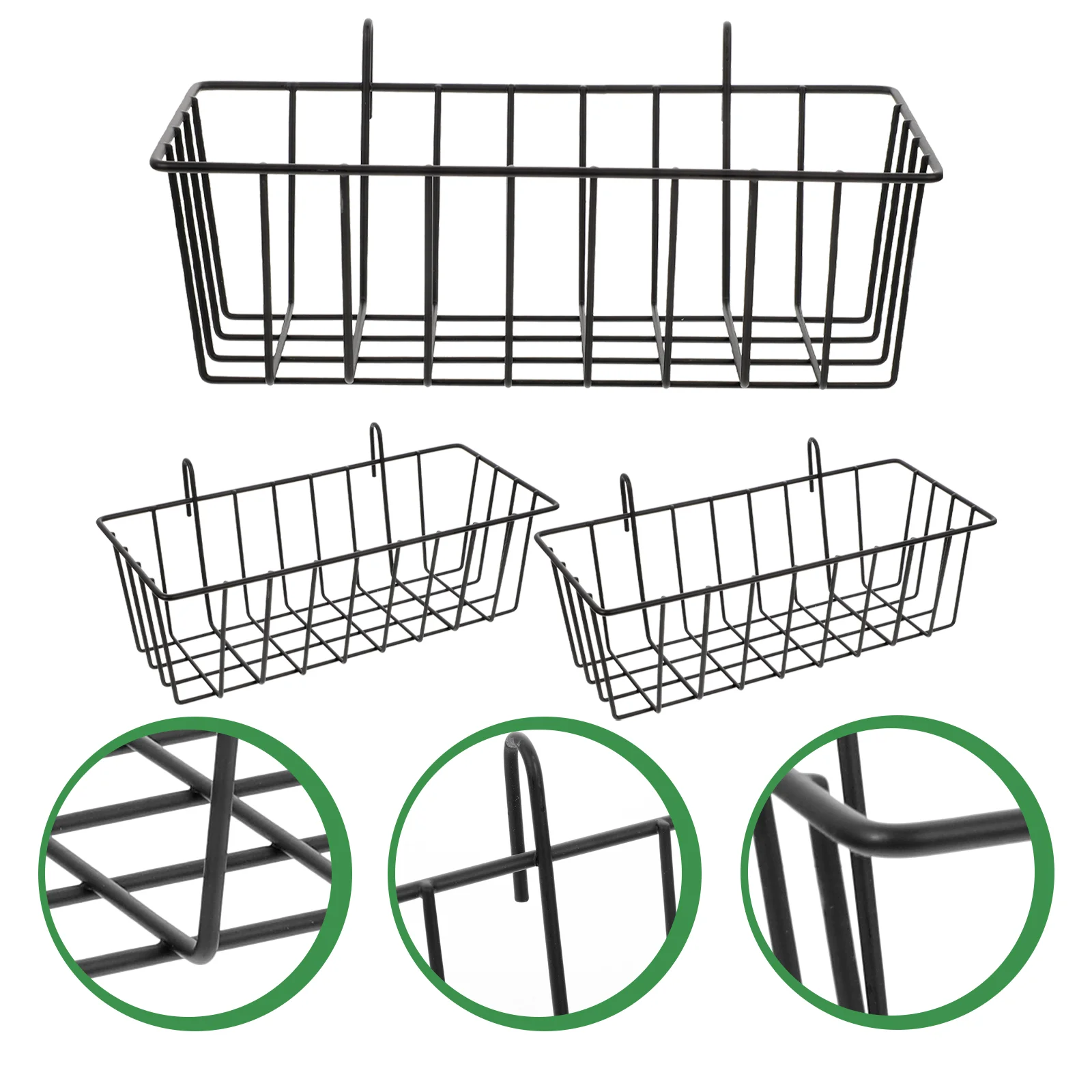

3 Pcs Kitchen Shelf Garbage Bin Small Hanging Rack Wire Hanging Storage Shelvesss Wall Iron Wrought Storage