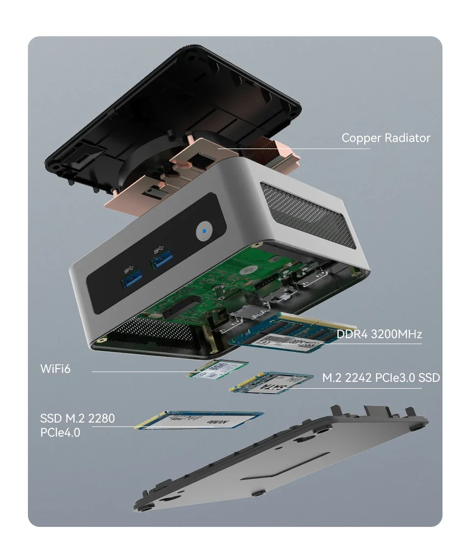 MINI PC 12th i5 12450H i7 1270P 13620H i9 12900HK i225 i226 Bluetooth5.2 4K UHD wifi6 M.2 NVME SSD PICE4.0 Industrial computer 3