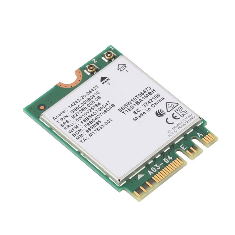 AX210 카드 802.11AX 블루투스 5.2 무선 밴드 와이파이/블루투스 콤보 어댑터, 노트북 네트워크 카드 Win10 11